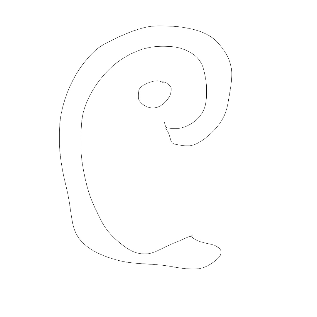 The original hand-drawn line sketch